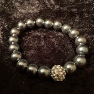 FAUX PEARL & CRYSTAL BRACELET